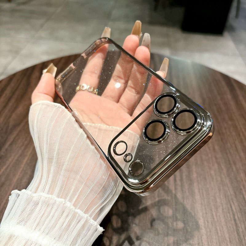 iPhone17 ケース クリア ラメ 星 キラキラ TPU 耐衝撃 透明 韓国風
