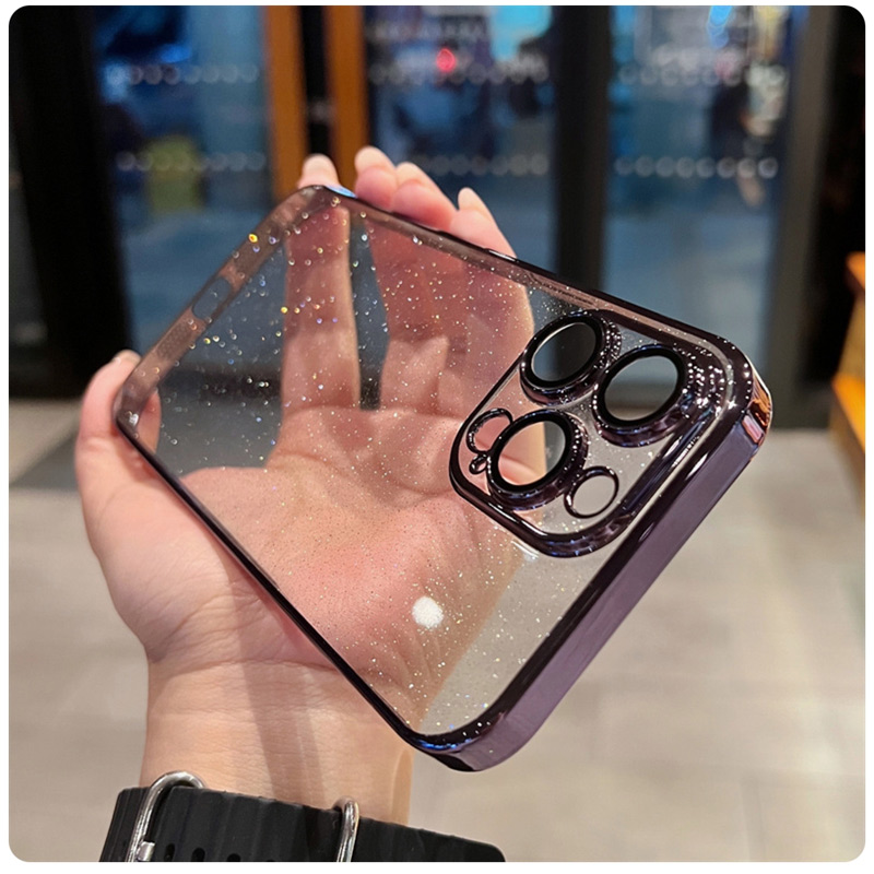 iPhone17 ケース クリア ラメ 星 キラキラ TPU 耐衝撃 透明 韓国風