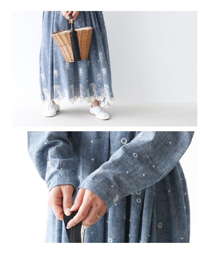 刺繍　91,300円　Sea New York ワンピース　長袖　膝丈 刺繍 91,300円 Sea New York ワンピース 長袖 膝丈 - メルカリ