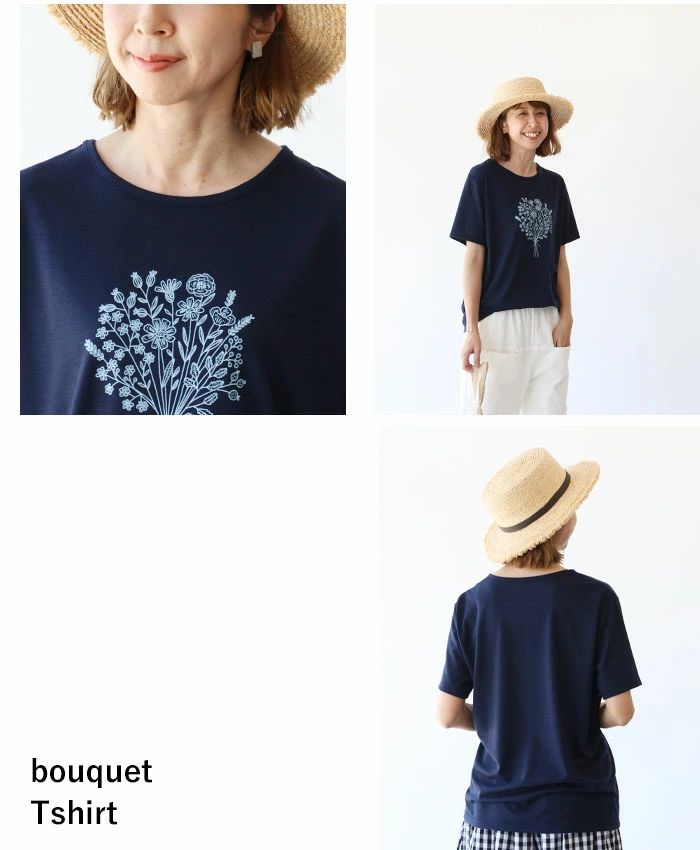 sanpo kuschel 北欧の香漂う花束 トップス b13909jb Tシャツ