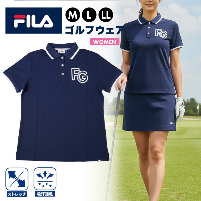 FILA（フィラ） 爆買 ポロシャツ レディース ゴルフ 女性 半袖 ウェア