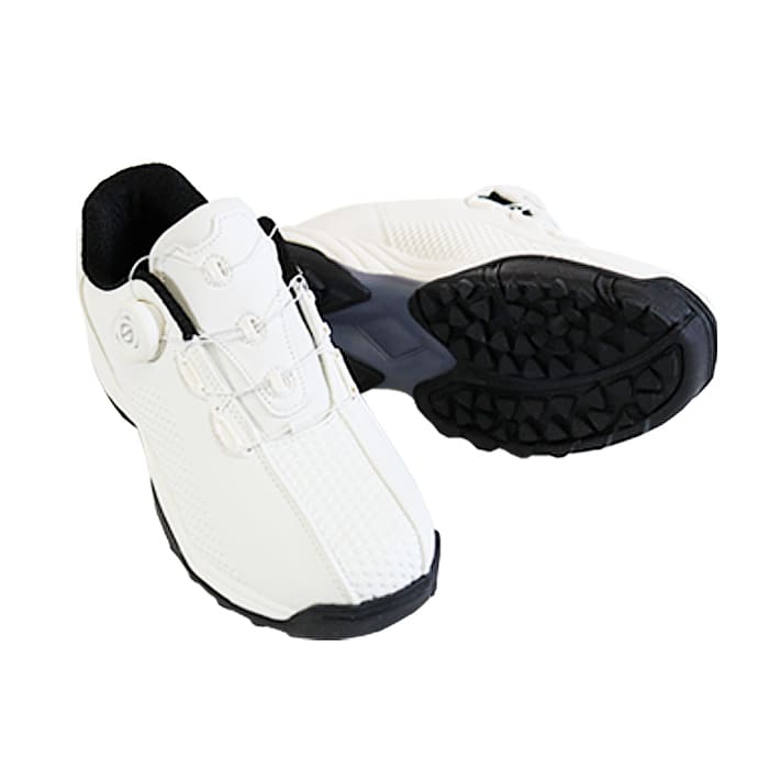 ゴルフ スパイクレス シューズ メンズ ダイヤル式 靴 スニーカー 軽量 幅広 履きやすい 歩きやすい  紐なし シームレス パークゴルフ ホワイト 白 人気｜sansei-s-style｜04