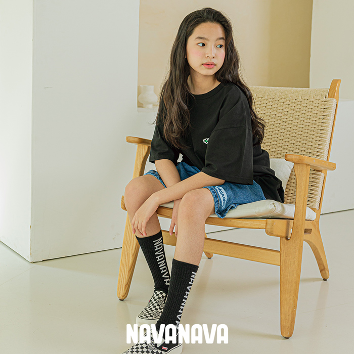 NAVANAVA ジュニア デニムハーフパンツ キッズ ズボン 子供 綿