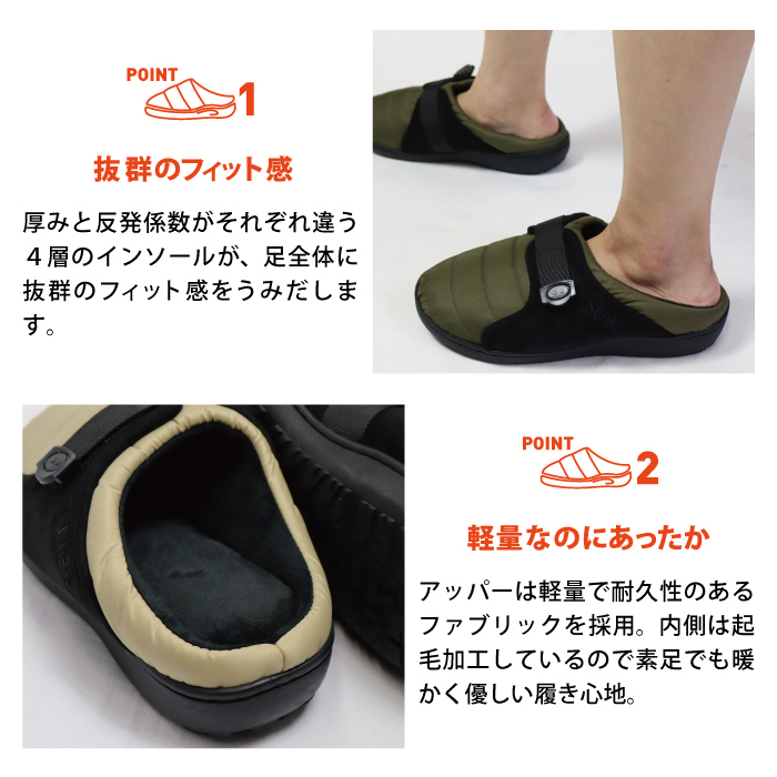 SUBU BELT WINTER SANDALS テフロン加工 はっ水 スブ ベルト ウインターサンダル メンズ レディース ユニセックス 男女兼用  キャンプ アウトドア サイズ調整