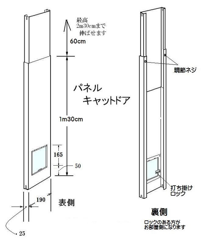 工事不要のサッシ取付猫用ドア】パネル キャットドア S型 ［1500〜2300］ スチール製 : pnr-1500 : サンセイヤフー店 - 通販 -  Yahoo!ショッピング