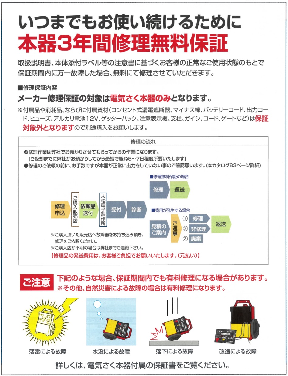 末松電子製作所 電気柵本器 クイック3300 Qik-3300 : サンセイイー