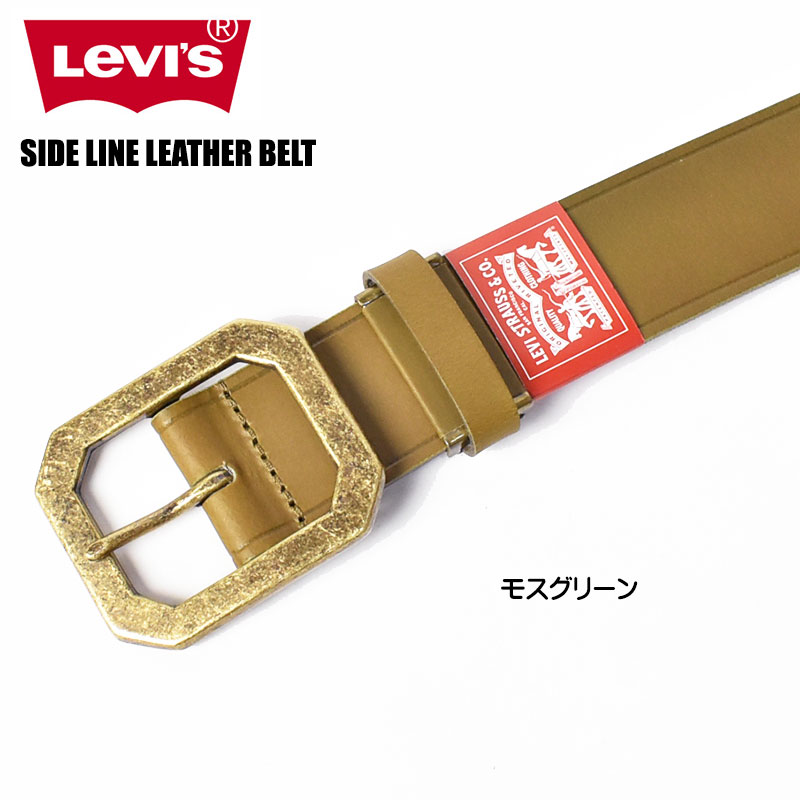 Levi's（リーバイス） サイドライン レザーベルト ゴールドバックル