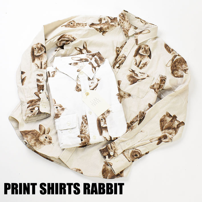 CIAO ciao チャオ 長袖シャツ ウサギ COTTON LINEN PRINT SHIRTS