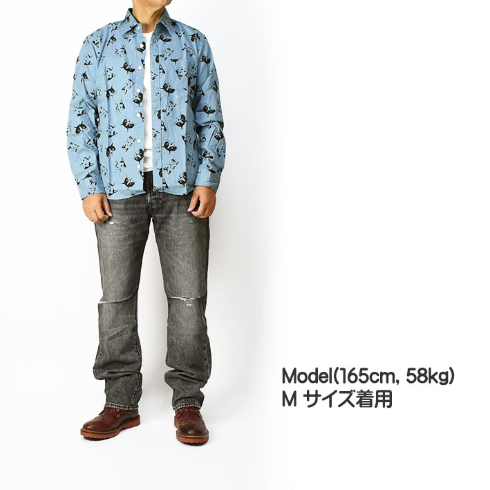 CIAO（チャオ） 長袖シャツ 猫 COTTON LINEN PRINT SHIRTS CAT メンズ