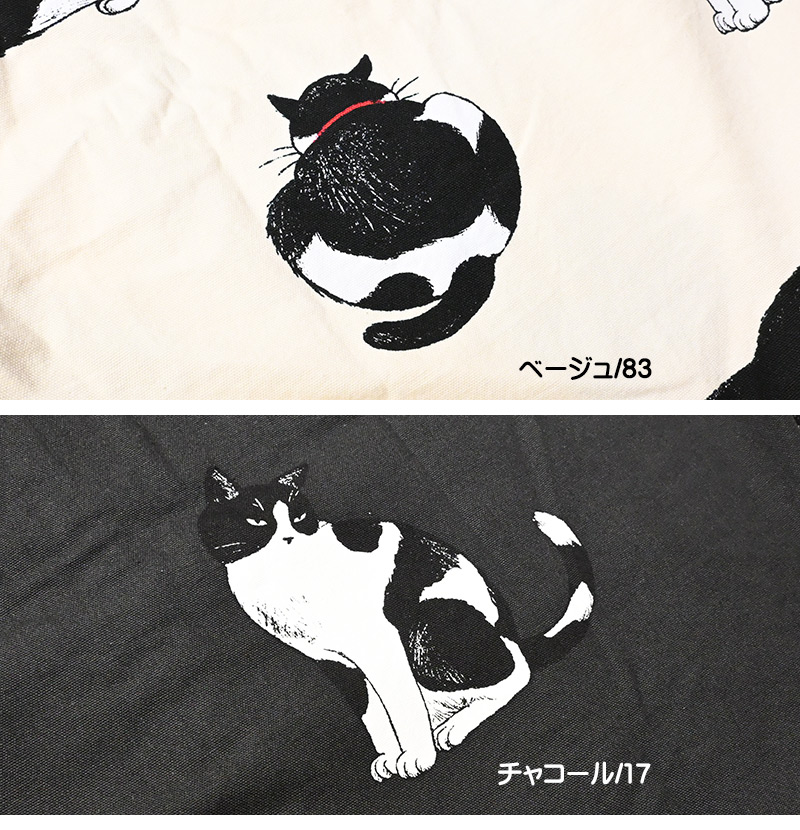 CIAO（チャオ） 半袖シャツ 猫 ハチワレ COTTON PRINT SHIRTS CAT