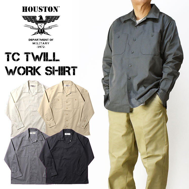 HOUSTON ヒューストン TC TWILL WORK SHIRT TCツイルワーク