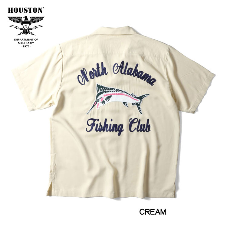 HOUSTON ヒューストン 刺繍 ボーリングシャツ FISHING CLUB BOWLING SH...