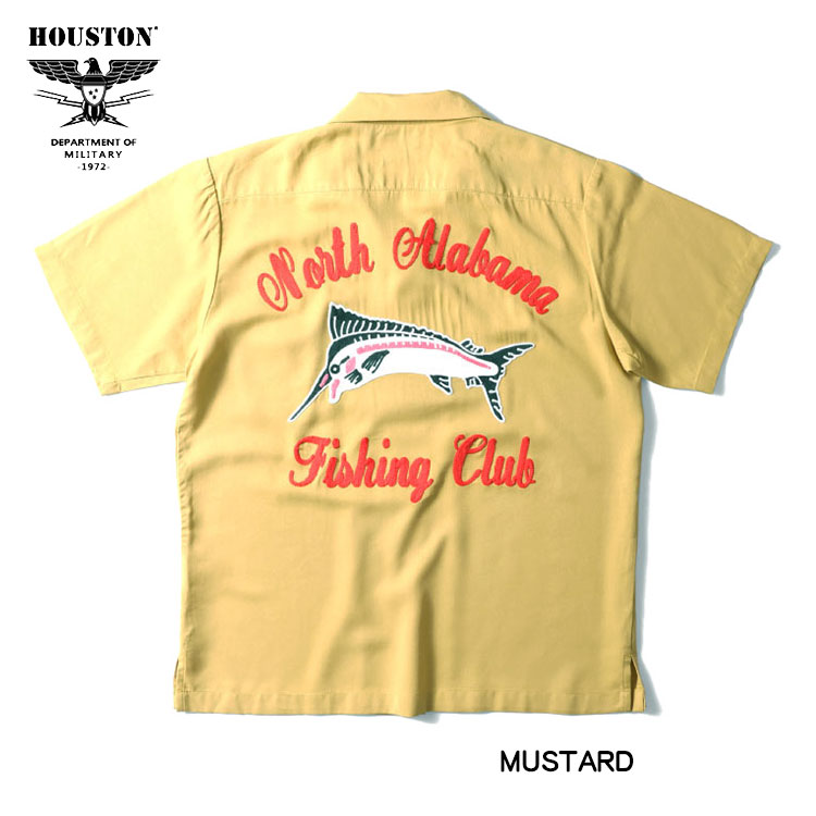 HOUSTON ヒューストン 刺繍 ボーリングシャツ FISHING CLUB BOWLING SH...