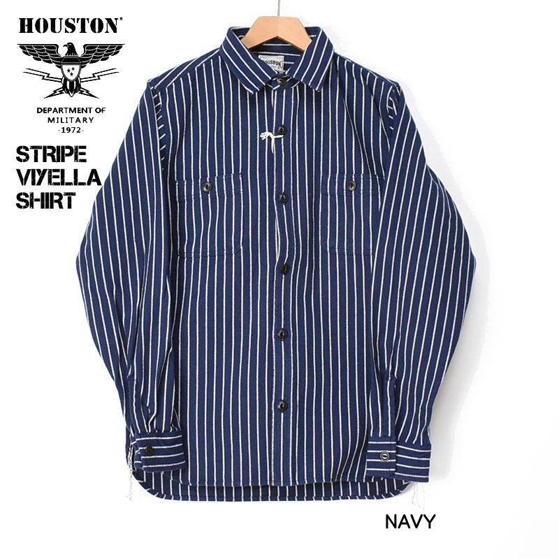 HOUSTON（ヒューストン） ストライプ ビエラシャツ STRIPE VIYELLA