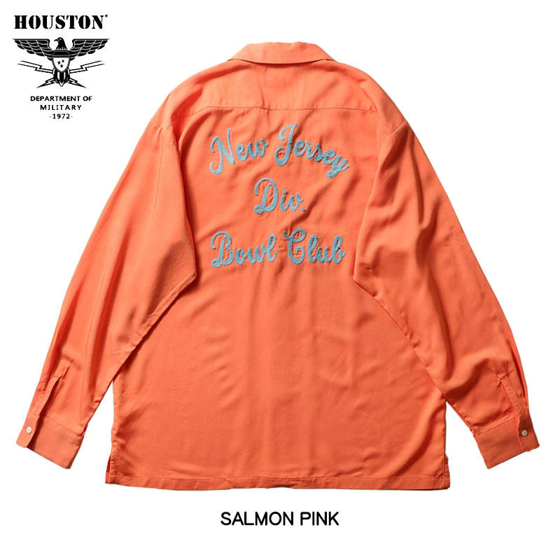 HOUSTON（ヒューストン） 長袖 ボーリングシャツ NEW JERSEY 刺繍