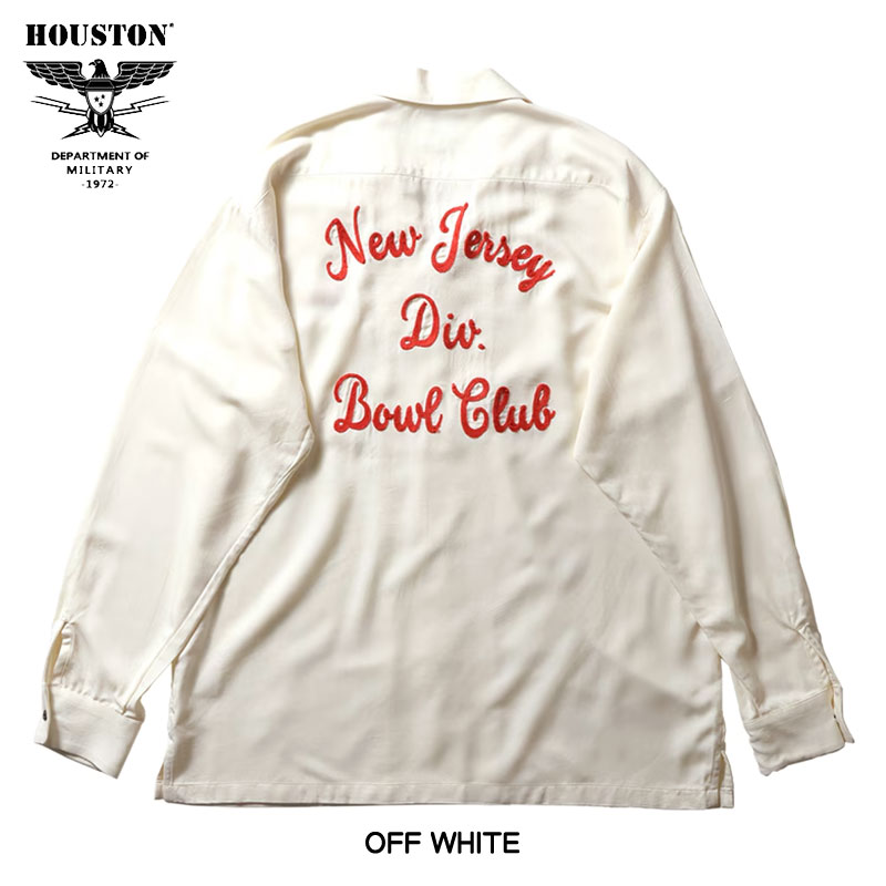 HOUSTON（ヒューストン） 長袖 ボーリングシャツ NEW JERSEY 刺繍