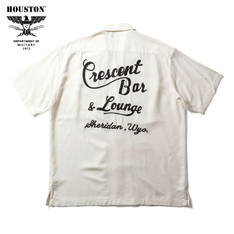 HOUSTON（ヒューストン） ボーリングシャツ BAR 刺繍 半袖シャツ