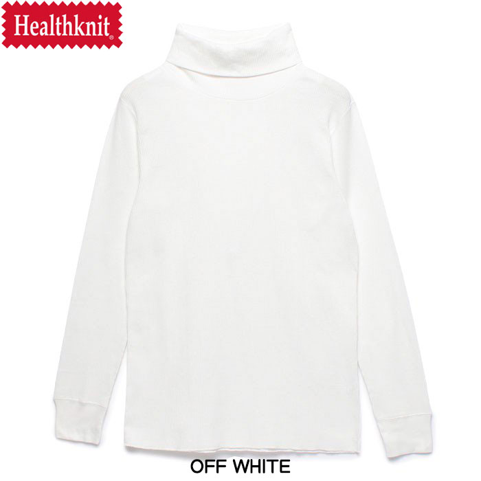 Healthknit（ヘルスニット） ワッフル 長袖 タートルネックTシャツ