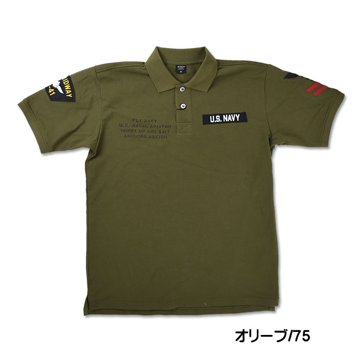 AVIREX アビレックス ナバル パッチド ポロシャツ NAVAL PATCHED POLO 