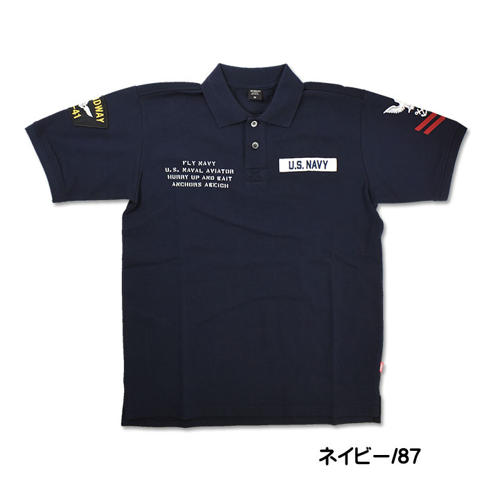 AVIREX アビレックス ナバル パッチド ポロシャツ NAVAL PATCHED POLO SH...