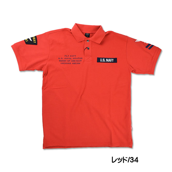 AVIREX アビレックス ナバル パッチド ポロシャツ NAVAL PATCHED POLO