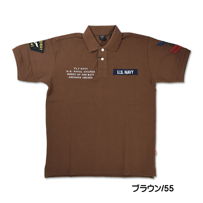 AVIREX アビレックス ナバル パッチド ポロシャツ NAVAL PATCHED POLO