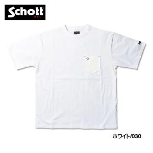 Schott ショット ワンスター レザー ポケット Tシャツ ONE STAR LEATHER P...