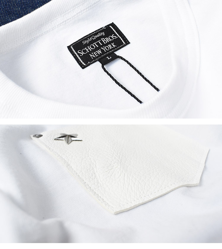 schott レザーtシャツ Schott N.Y.C ショット ワンスター レザー ポケット Tシャツ ONE