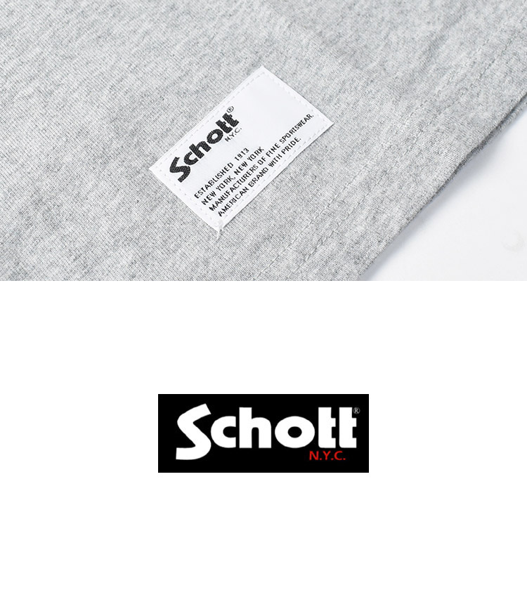 Schott N.Y.C ショット 半袖Tシャツ ステンシル ブルドッグ