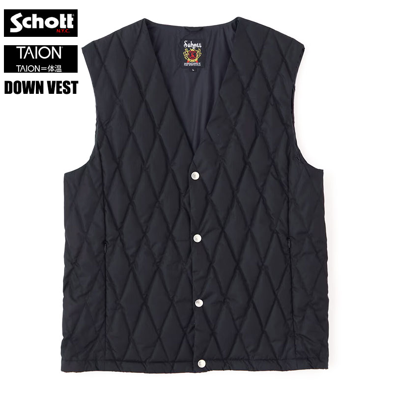 Schott x TAION ショット ダウンベスト DOWN VEST インナーダウン コラボ メ...