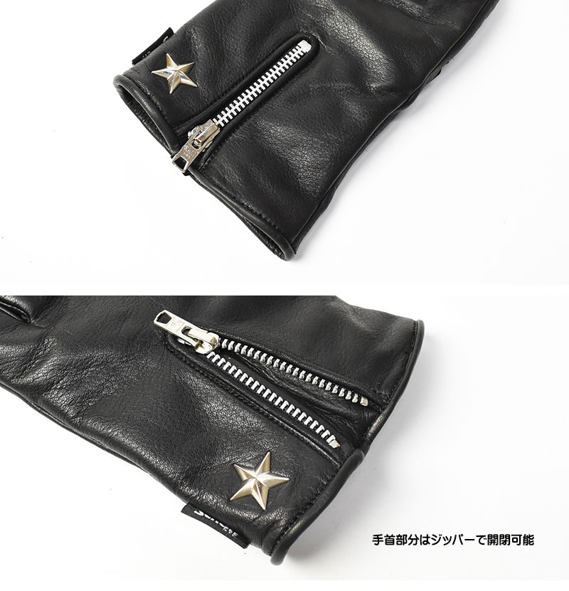 Schott N.Y.C ショット 手袋 メンズ ウインター ジップ レザー