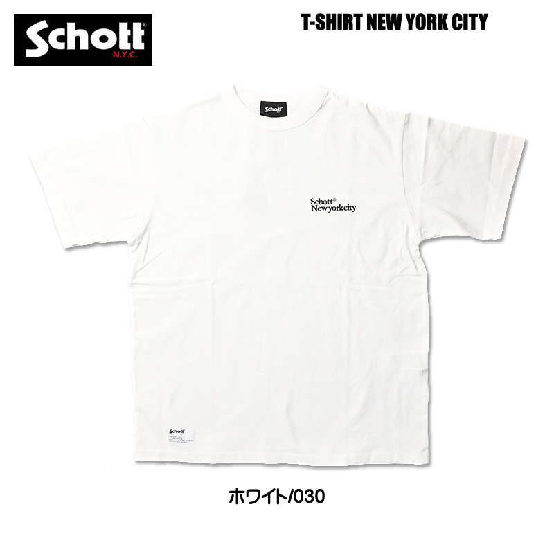 Schott ショット 半袖Tシャツ NEW YORK CITY NEW YORK CITY EMB. T-SHIRT ワンポイント 刺繍 メンズ  Tシャツ 782-6134004 [Schott NYC] [ショット] 3193066 SS T ONE TONE No.13 ワントーンTシャツ 半袖
