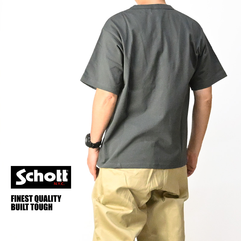 Schott N.Y.C（ショット） Schott 半袖 ヘンリーネックTシャツ FINEST