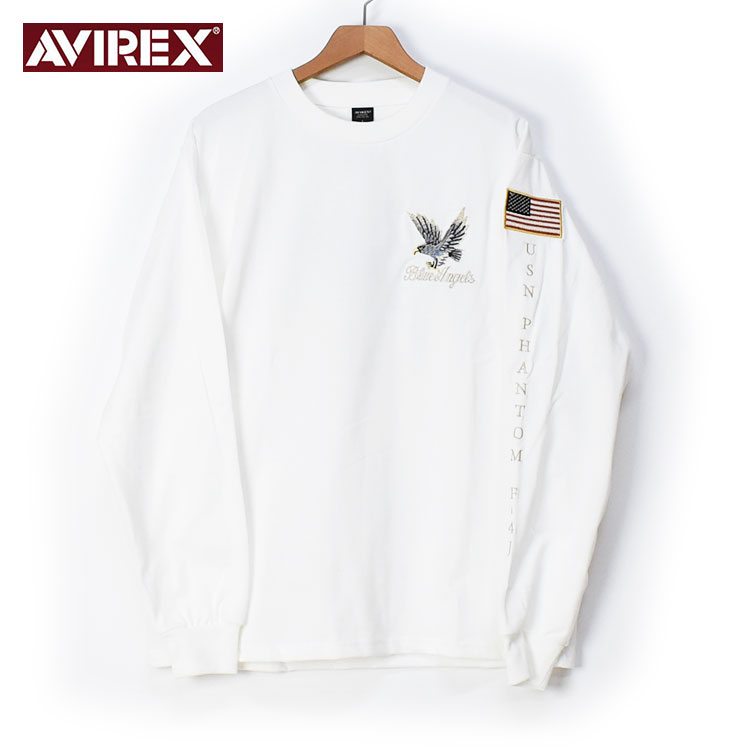 AVIREX アビレックス 長袖 刺繍Tシャツ SKA T-SHIRTS ミリタリー