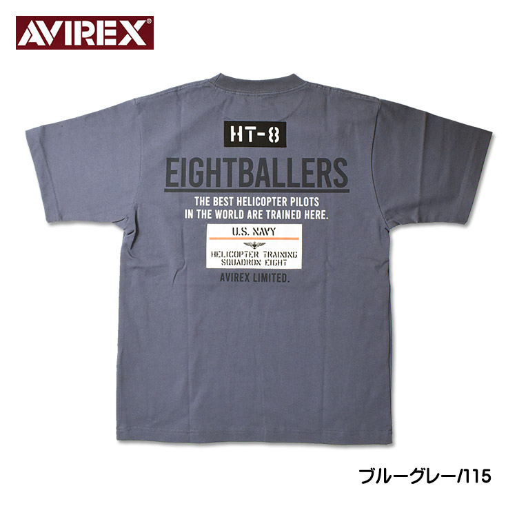 AVIREX アビレックス 半袖Tシャツ EIGHT BALLERS STENCIL PATCH ミリタリー Tシャツ メンズ 783-4134024｜sanshin｜05