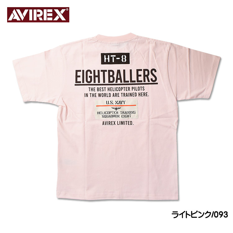 AVIREX 半袖Tシャツ EIGHT BALLERS STENCIL PATCH ミリタリー メン...