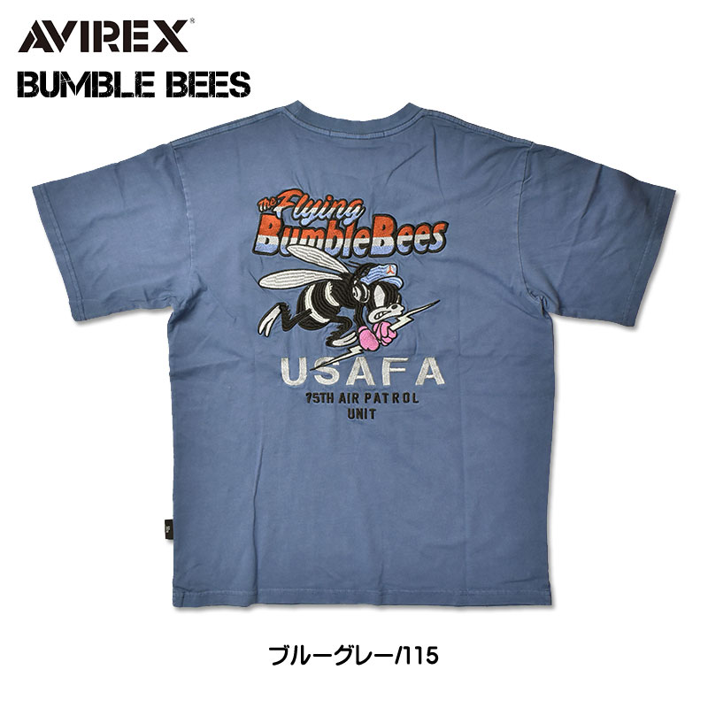 AVIREX FLYING BUMBLE BEES 刺繍 AVIREX（アヴィレックス） アビレックス 半袖Tシャツ BUMBLE BEES