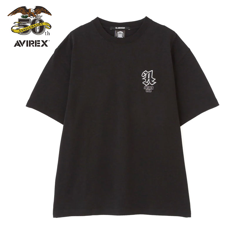 AVIREX アビレックス 50周年記念 Tシャツ 50th ロゴ刺繍 半袖T