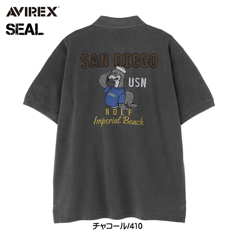 AVIREX（アヴィレックス） アビレックス 半袖ポロシャツ SEAL 刺繍