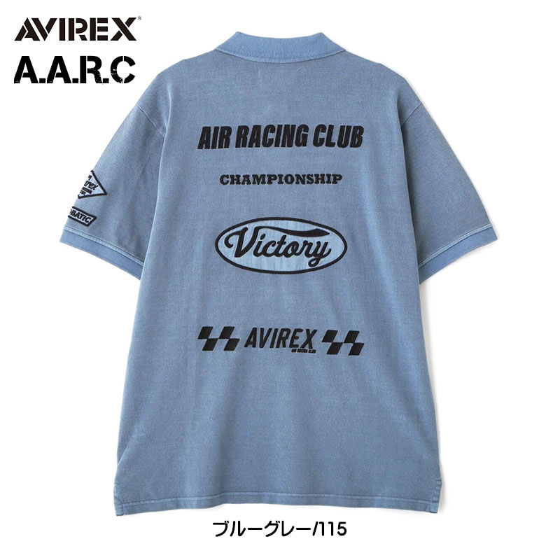 AVIREX アビレックス 半袖ポロシャツ A.A.R.C 刺繍 ししゅう ミリタリー メンズ 783-6136002の画像
