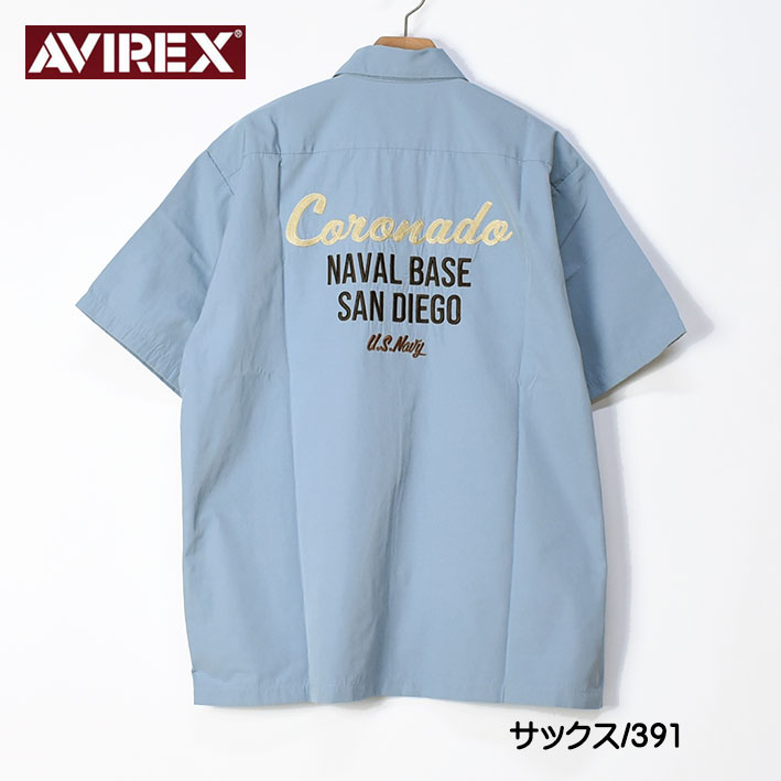 AVIREX アビレックス 半袖 ワークシャツ USN SHORT SLEEVE WORK SHIR...