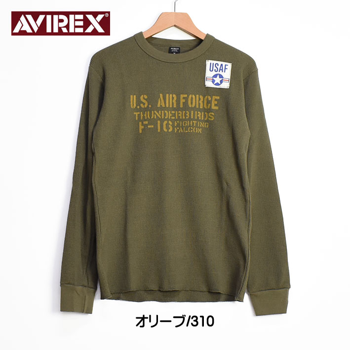 AVIREX ミニワッフル Tシャツ SB F-10 MINI WAFFLE T-SHIRTS 長袖...