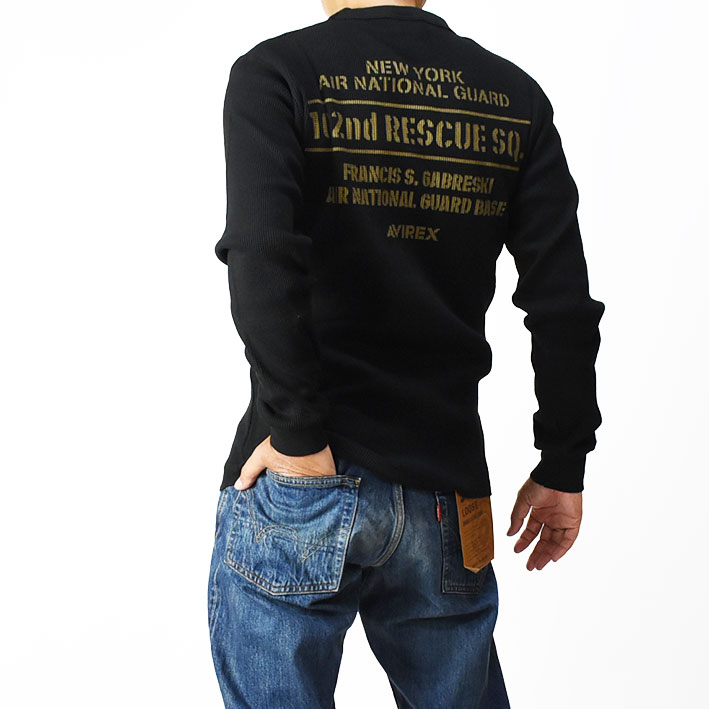 AVIREX セール！ アビレックス ワッフル 長袖Tシャツ N.Y A.N.G