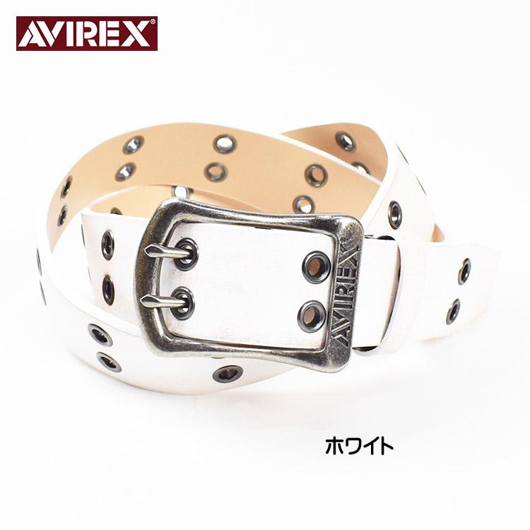 AVIREX アビレックス ダブルピン レザーベルト ミリタリー 日本製 長さ調節可 AX4208｜sanshin｜02