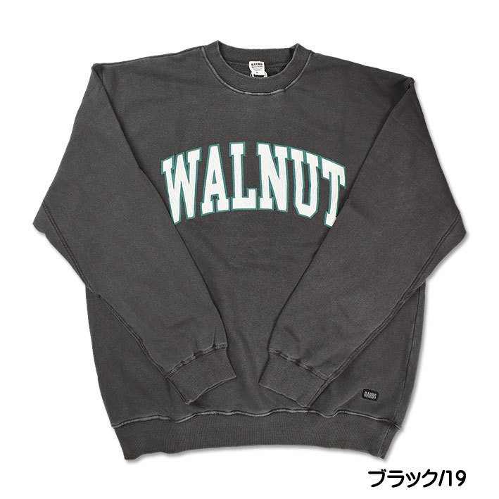 BARNS バーンズ スウェット トレーナー WALNUT クラックプリント メンズ トンプキン裏毛 BR-21320