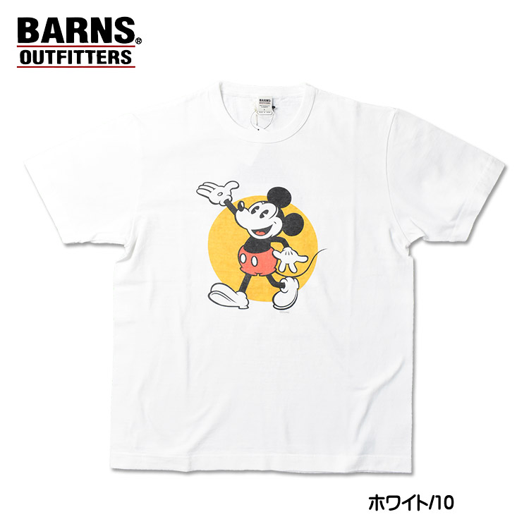 BARNS バーンズ x Mickey Mouse 吊り編み ミッキーマウス 半袖Tシャツ Tsuri-Ami 日本製 メンズ BR-24167｜sanshin｜02