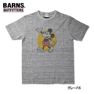 BARNS バーンズ x Mickey Mouse 吊り編み ミッキーマウス 半袖Tシャツ Tsur...