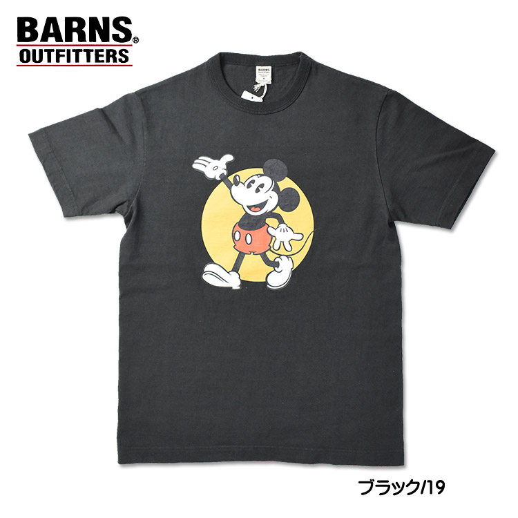 BARNS x Mickey Mouse 吊り編み ミッキーマウス 半袖Tシャツ Tsuri-Ami...
