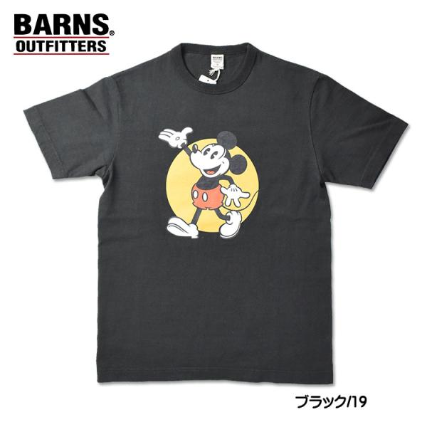 BARNS バーンズ x Mickey Mouse 吊り編み ミッキーマウス 半袖Tシャツ Tsur...