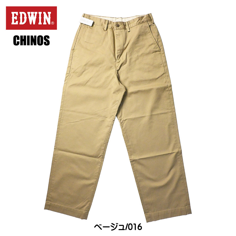 KHAKIS EDWIN エドウィン ノータックチノ レギュラーフィット